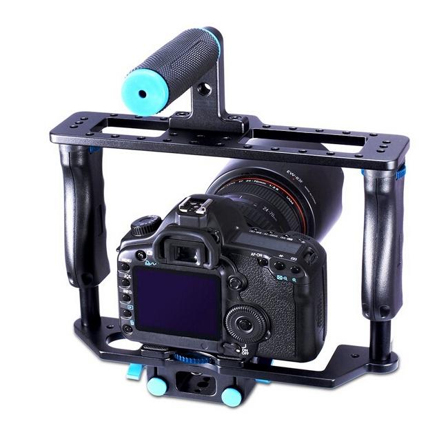 Camera Stabilizer With Protective Cage Handle And Top Set 7