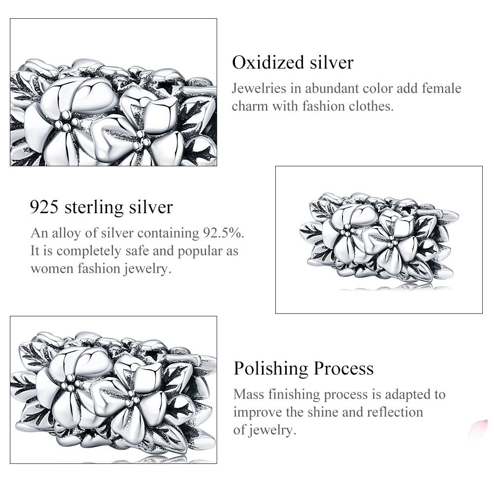 925 Sterling Silver Flower Bead Bracelet & Necklace Set 5