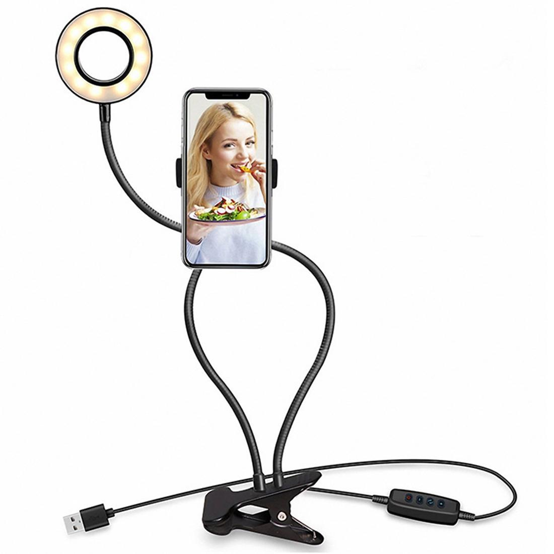 Selfie Ring Light with Phone Holder and Lazy Bracket - Perfect for Live Streaming and Broadcasts 3