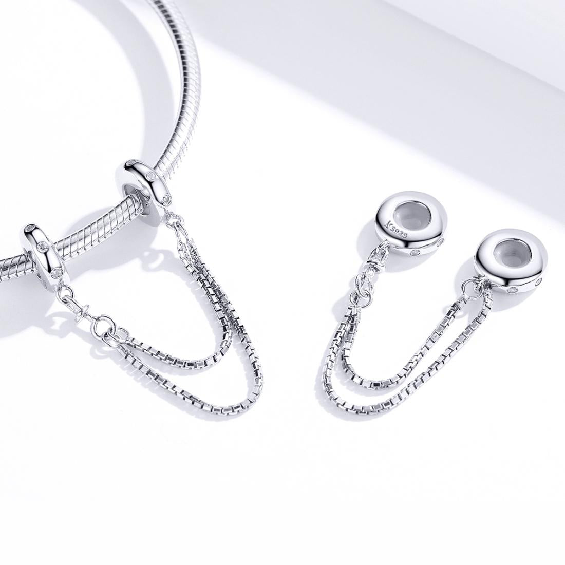 925 Sterling Silver Simple Safety Chain For Diy Bracelets 7