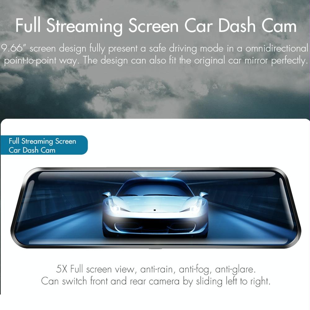 9.66 Fhd Ips Touch Screen Car Dvr with Starlight Night Vision 3