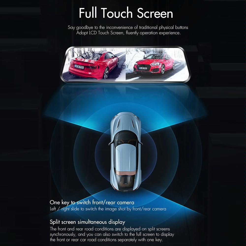 9.66 Fhd Ips Touch Screen Car Dvr with Starlight Night Vision 6