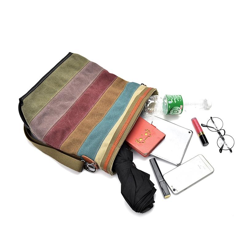 Multi Layer Canvas Crossbody Bag For Women Simple Design 6