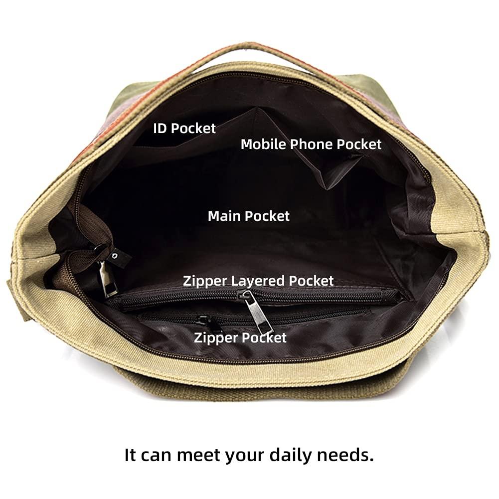 Multi Layer Canvas Crossbody Bag For Women Simple Design 12