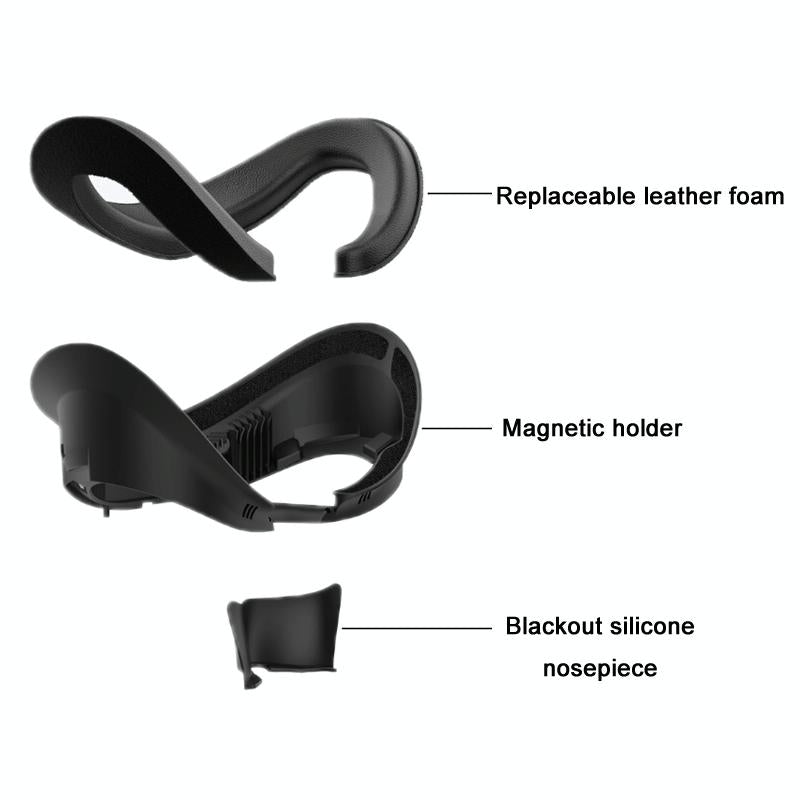 Blackout Sweat Face Cover with Magnetic Closure - Pico 4 Sponge Leather 4