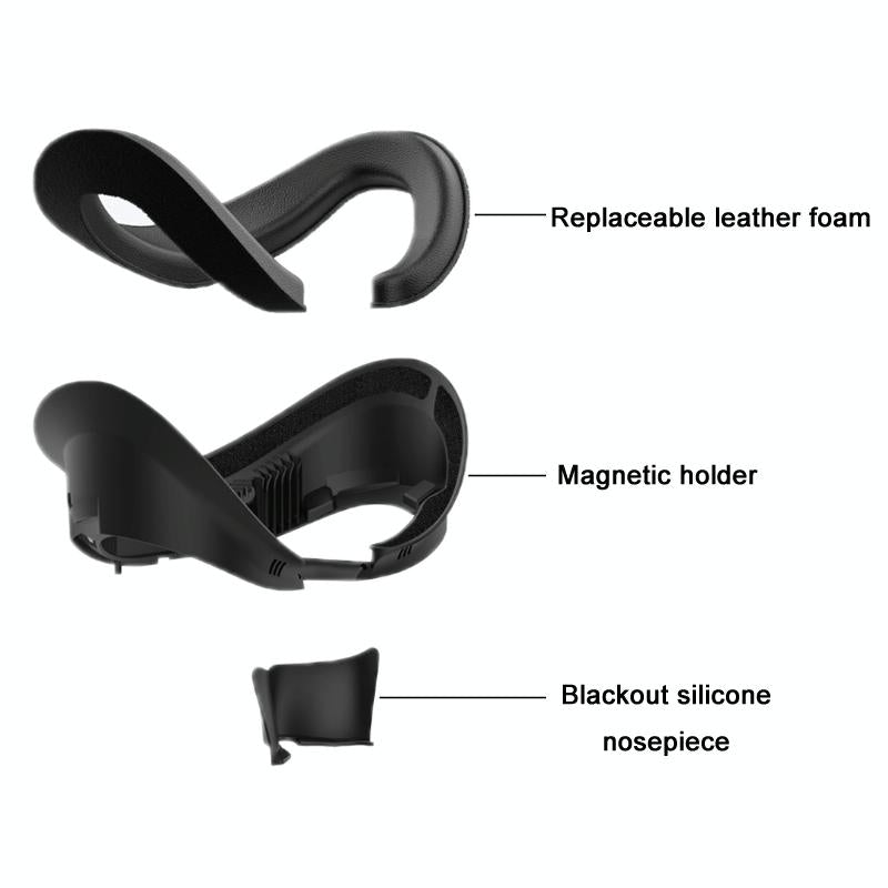 Blackout Sweat Face Cover with Magnetic Closure - Pico 4 Sponge Leather 8