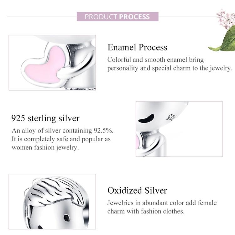 925 Sterling Silver Childhood Boy Beaded Bracelet Diy Accessory 6