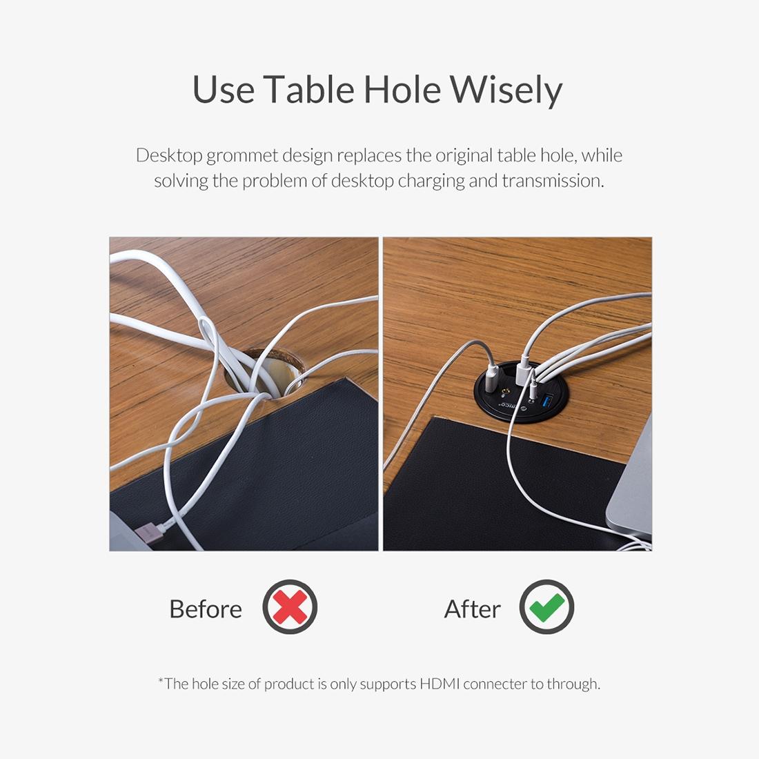 Multi-Function Desktop Power Grommet Hub 11