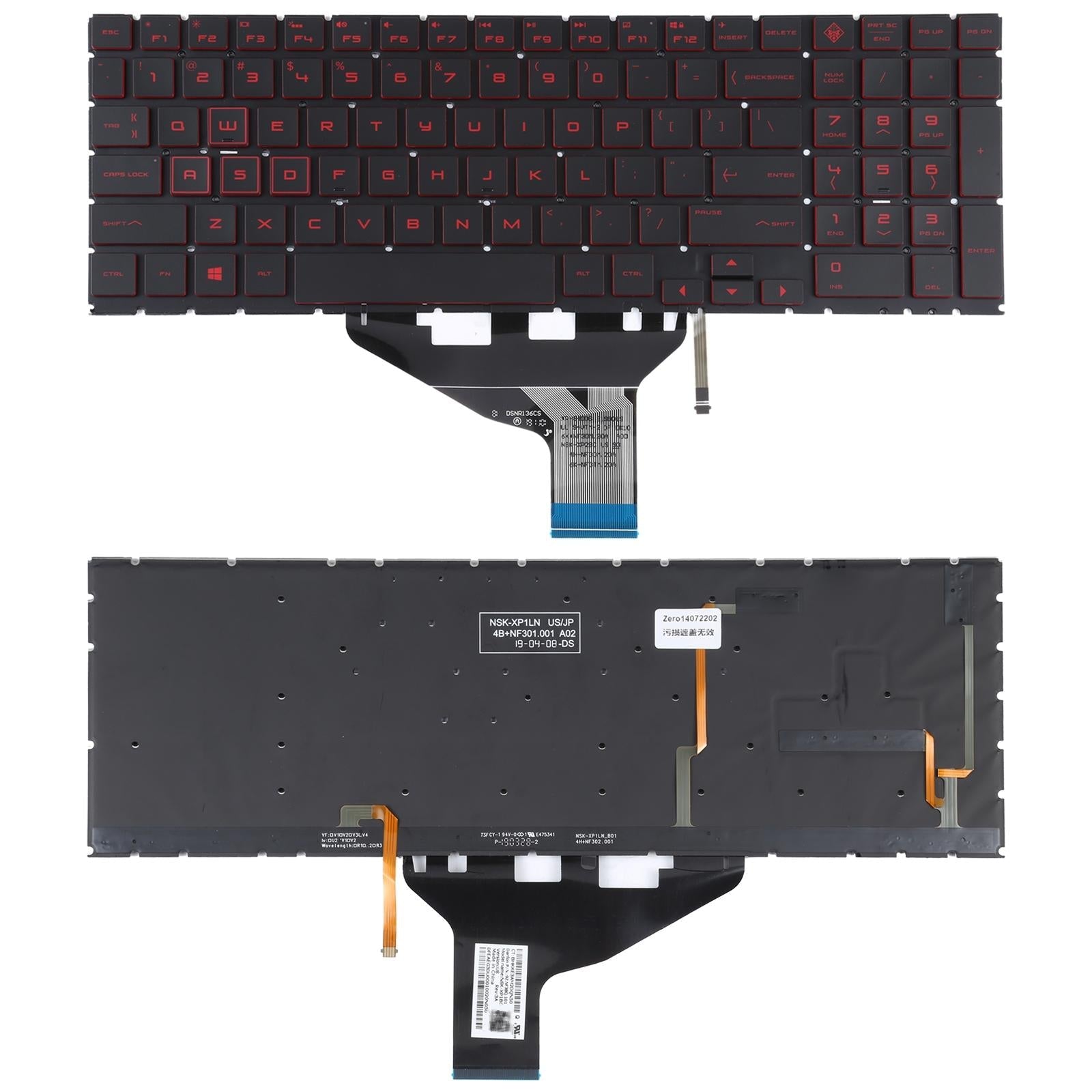 Red Backlit us Keyboard for Hp Omen 15 / 17 Series