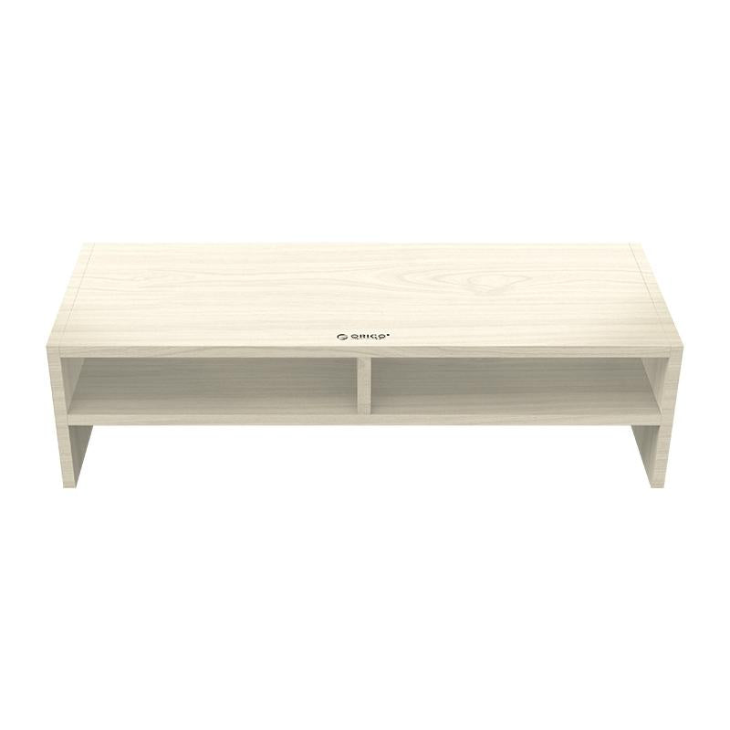 Wood Grain 2-tier Monitor Stand with Partition 3