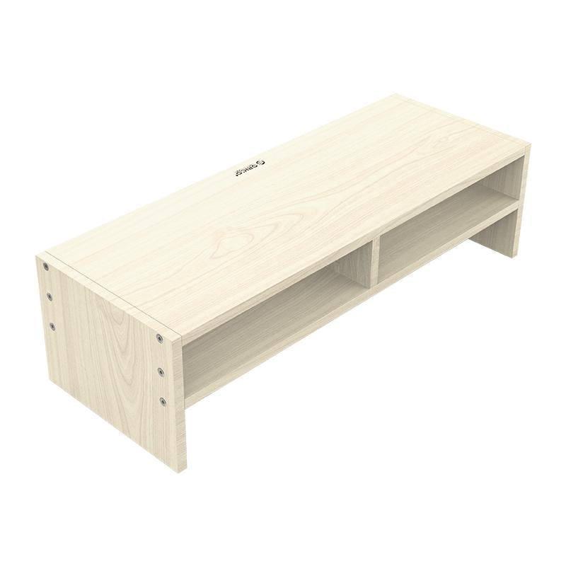 Wood Grain 2-tier Monitor Stand with Partition 5
