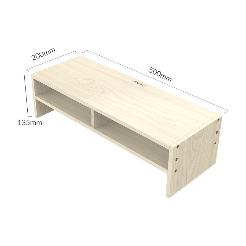 Wood Grain 2-tier Monitor Stand with Partition 6