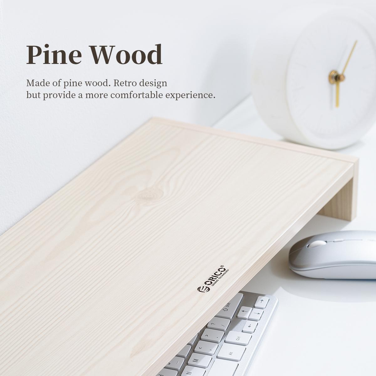 Wood Grain 2-tier Monitor Stand with Partition 11