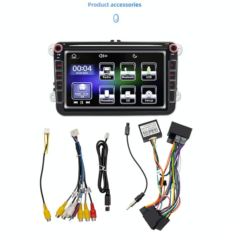 8 Inch Car Mp5 Audio Player Bluetooth / Fm / Sd / Aux / Mirrorlink For Volkswagen 4