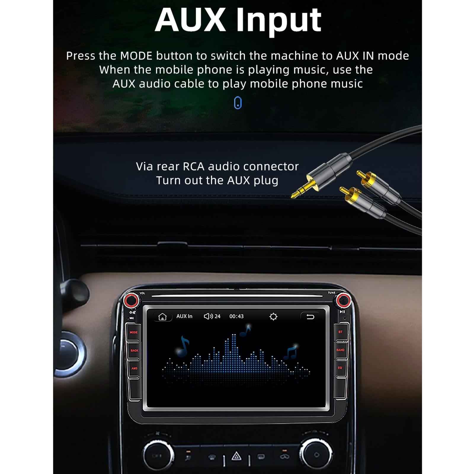 8 Inch Car Mp5 Audio Player Bluetooth / Fm / Sd / Aux / Mirrorlink For Volkswagen 6