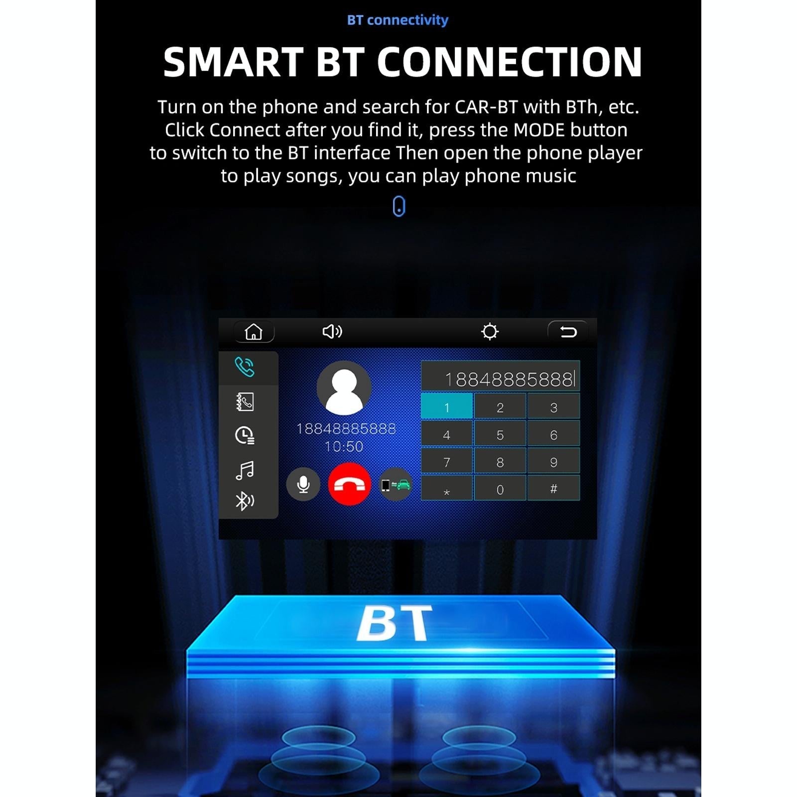 8 Inch Car Mp5 Audio Player Bluetooth / Fm / Sd / Aux / Mirrorlink For Volkswagen 7