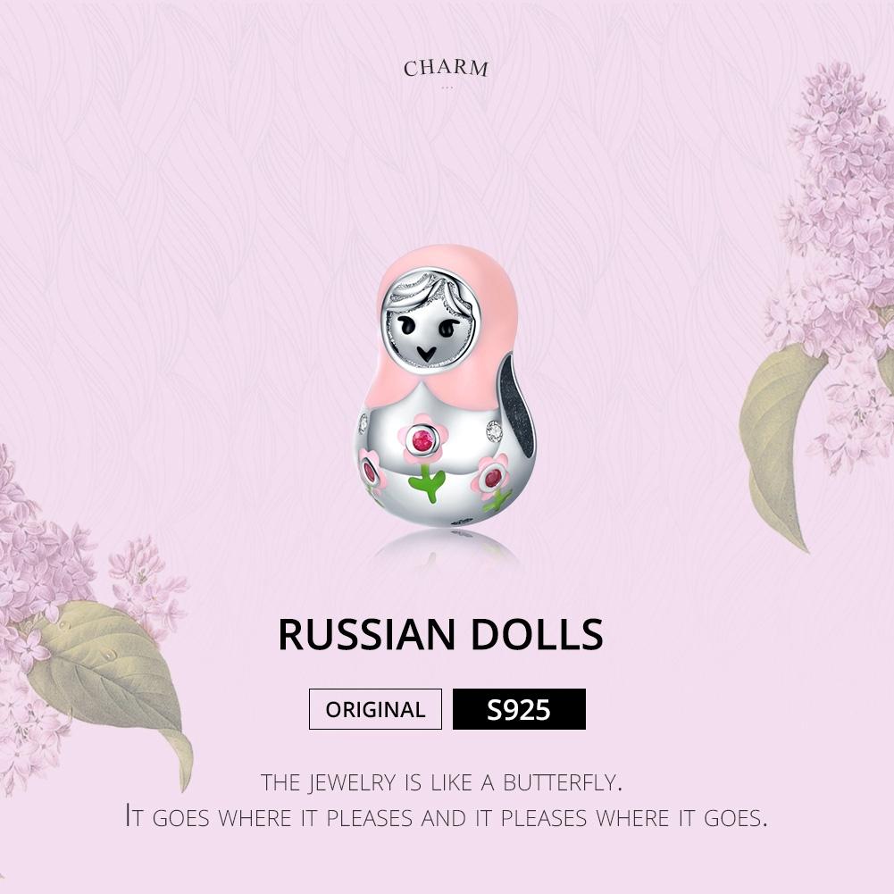 925 Sterling Silver Russian Doll Beaded Bracelet 4