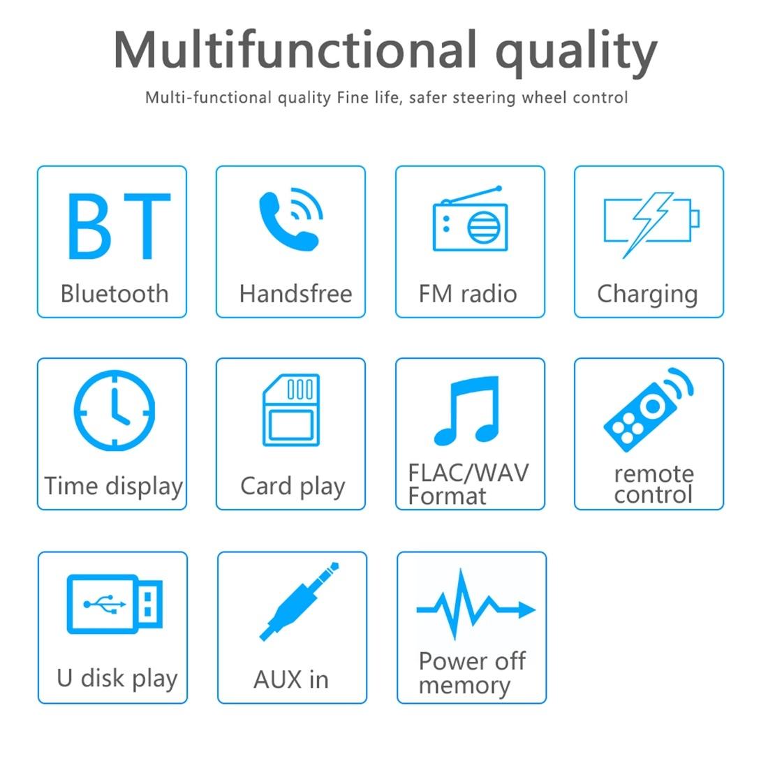 12V Car Radio Receiver Mp3 Player - Bluetooth Fm Usb Sd Card - Hands-Free Calling 9
