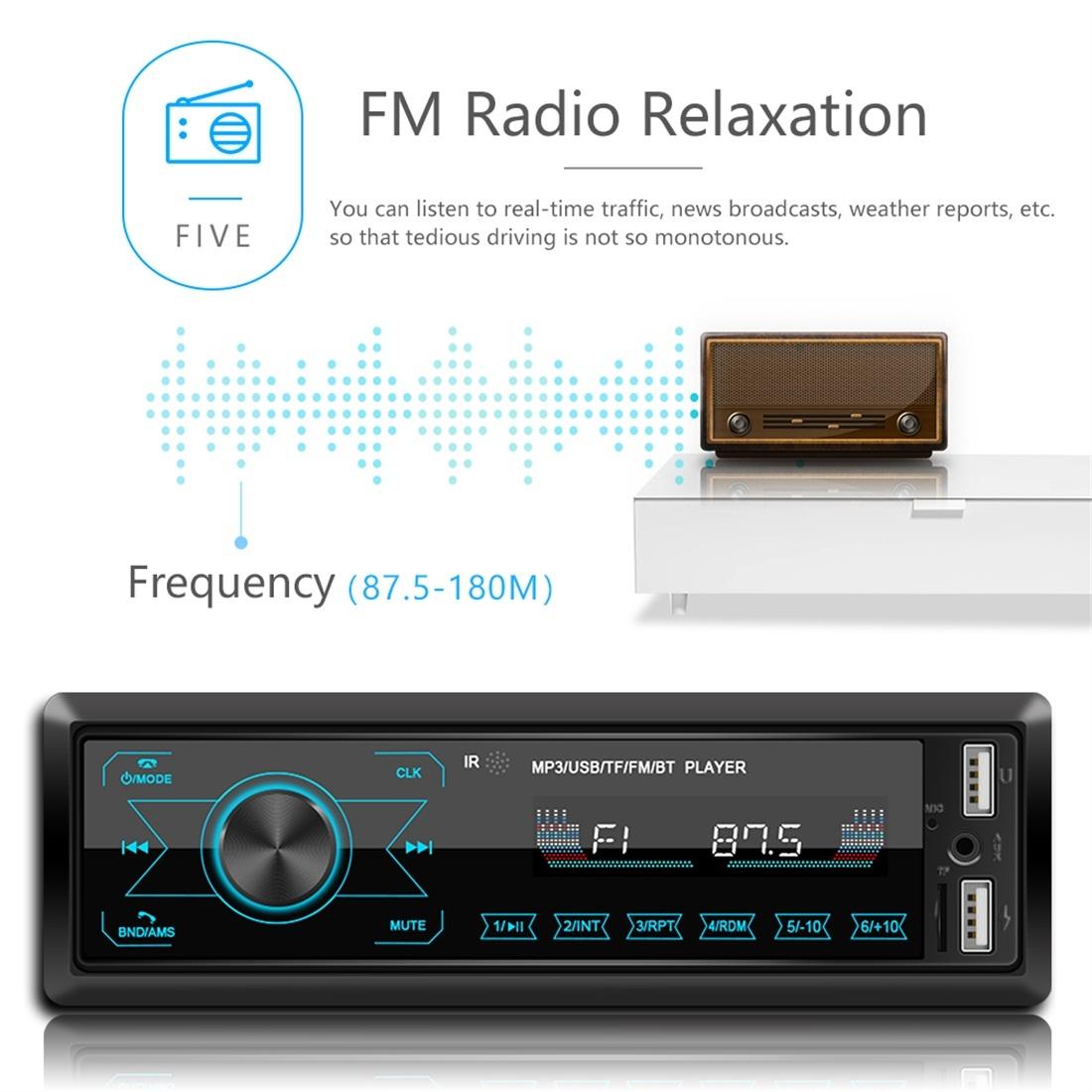 12V Car Radio Receiver Mp3 Player - Bluetooth Fm Usb Sd Card - Hands-Free Calling 15