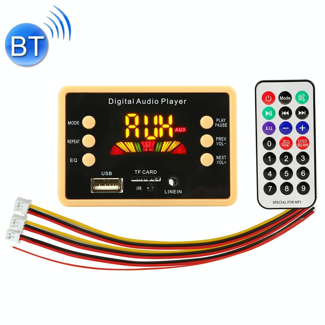 12V Car Mp3 Player Board W / Bluetooth & Remote - Fm Radio Tf / Usb 3