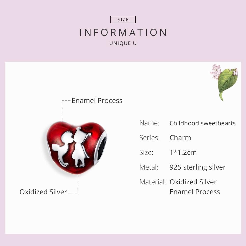925 Sterling Silver Red Heart Diy Bracelet / Necklace Set 5