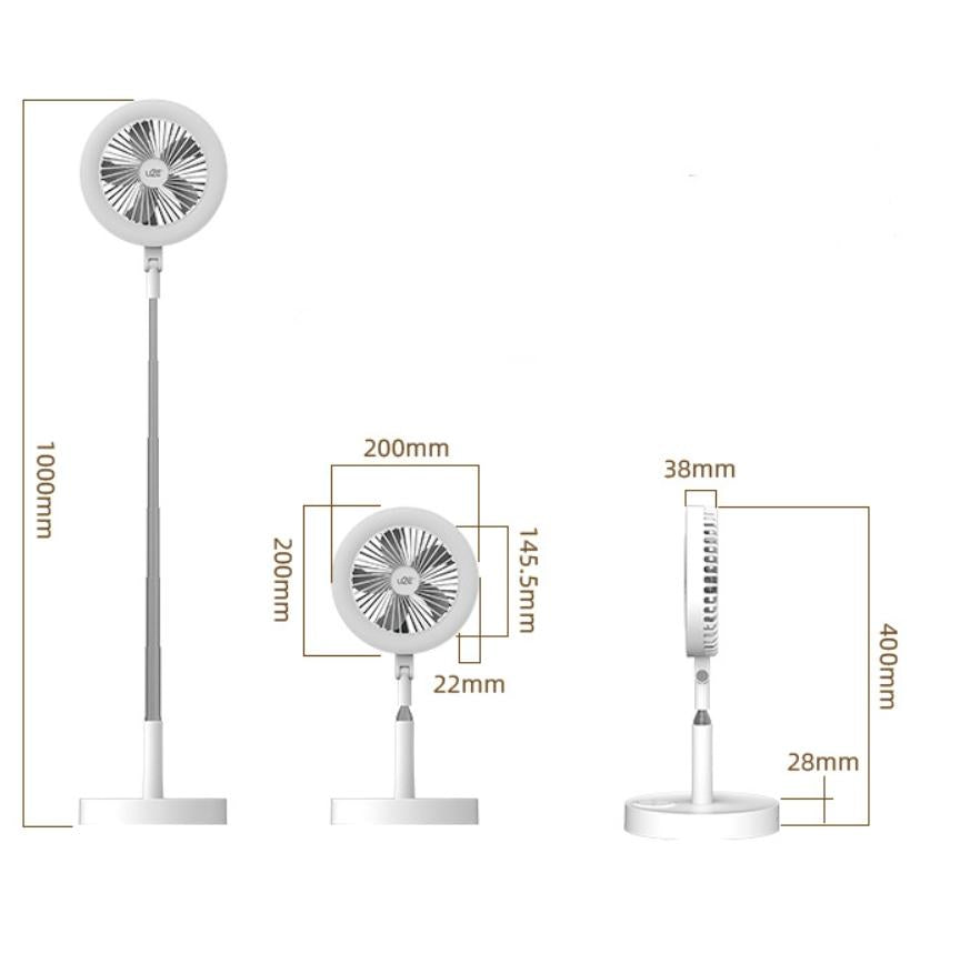 Multi-function Rechargeable Fan Lamp with Telescopic Bracket 5