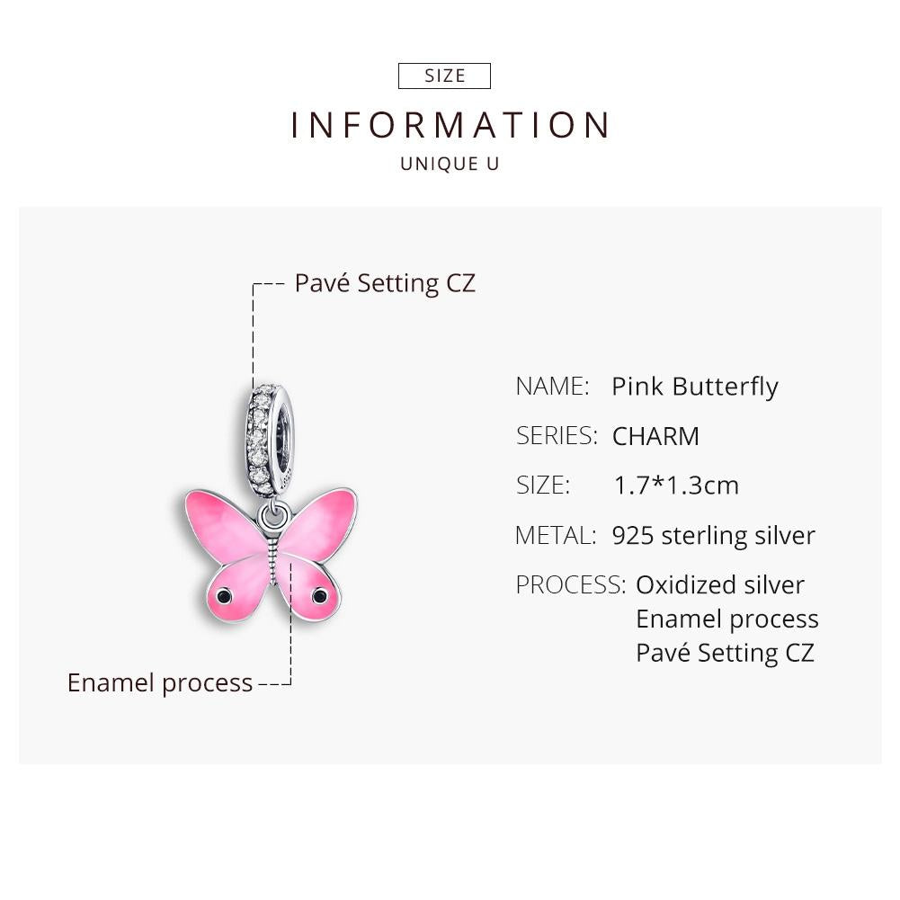 925 Sterling Silver Butterfly Pendant For Diy Bracelets & Necklaces 5