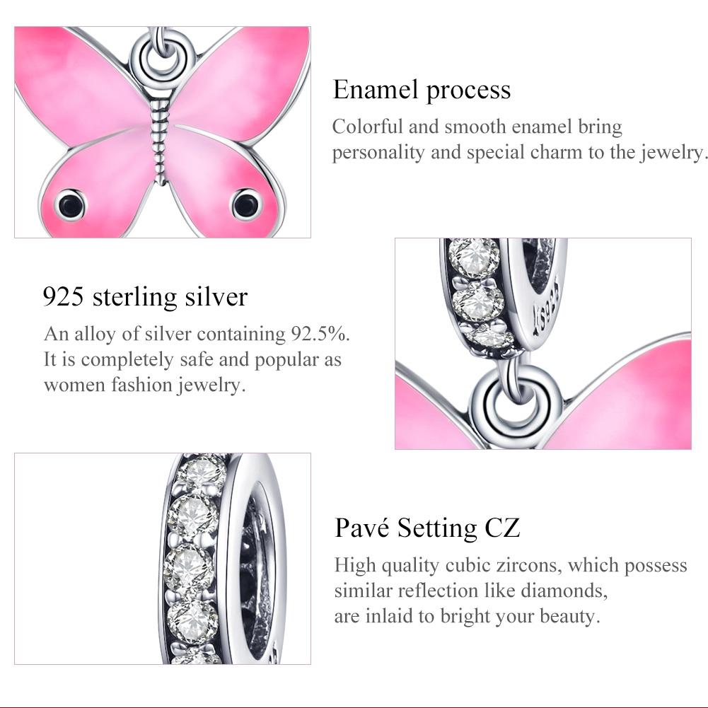 925 Sterling Silver Butterfly Pendant For Diy Bracelets & Necklaces 6