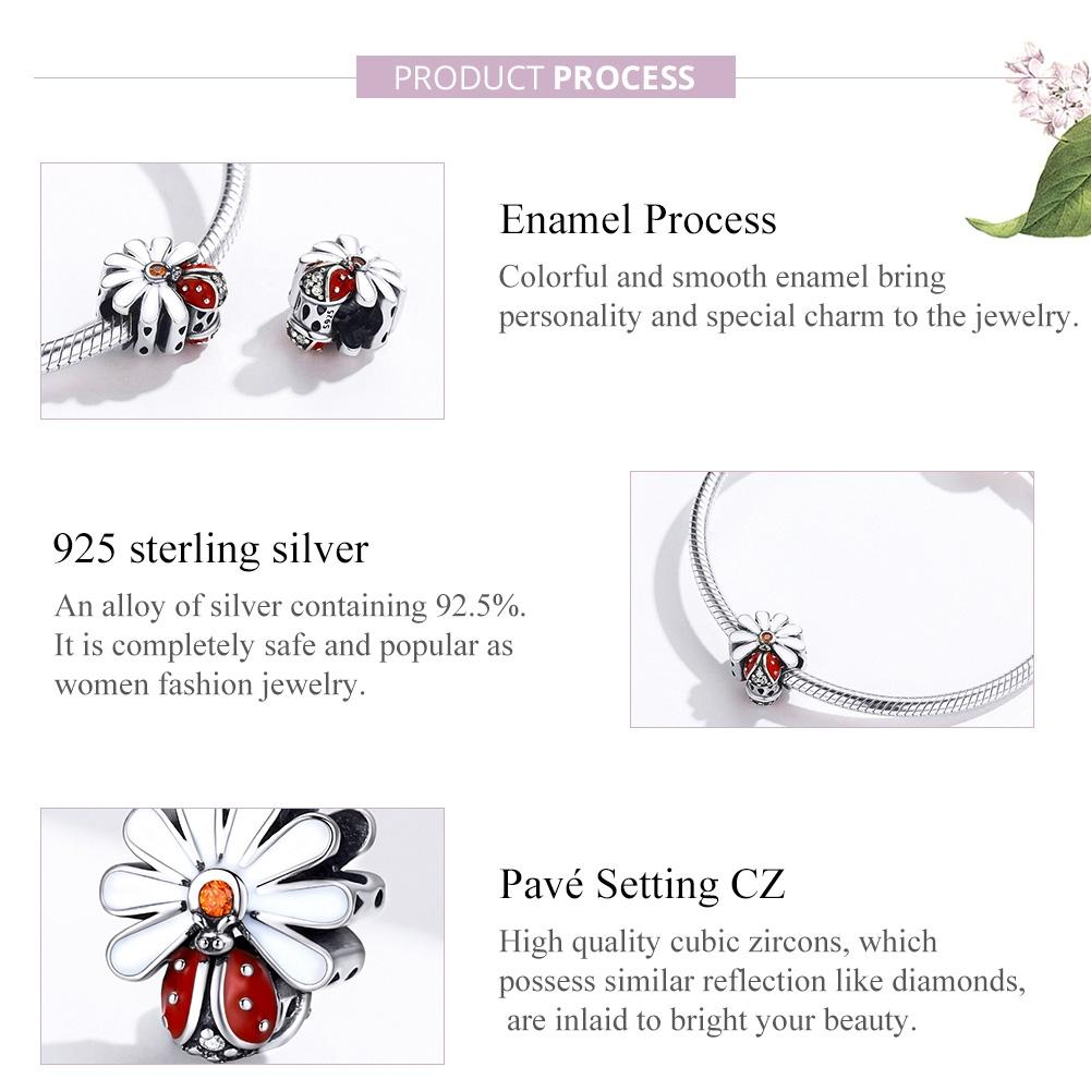 925 Sterling Silver Ladybug Beads For Diy Bracelets & Necklaces 5