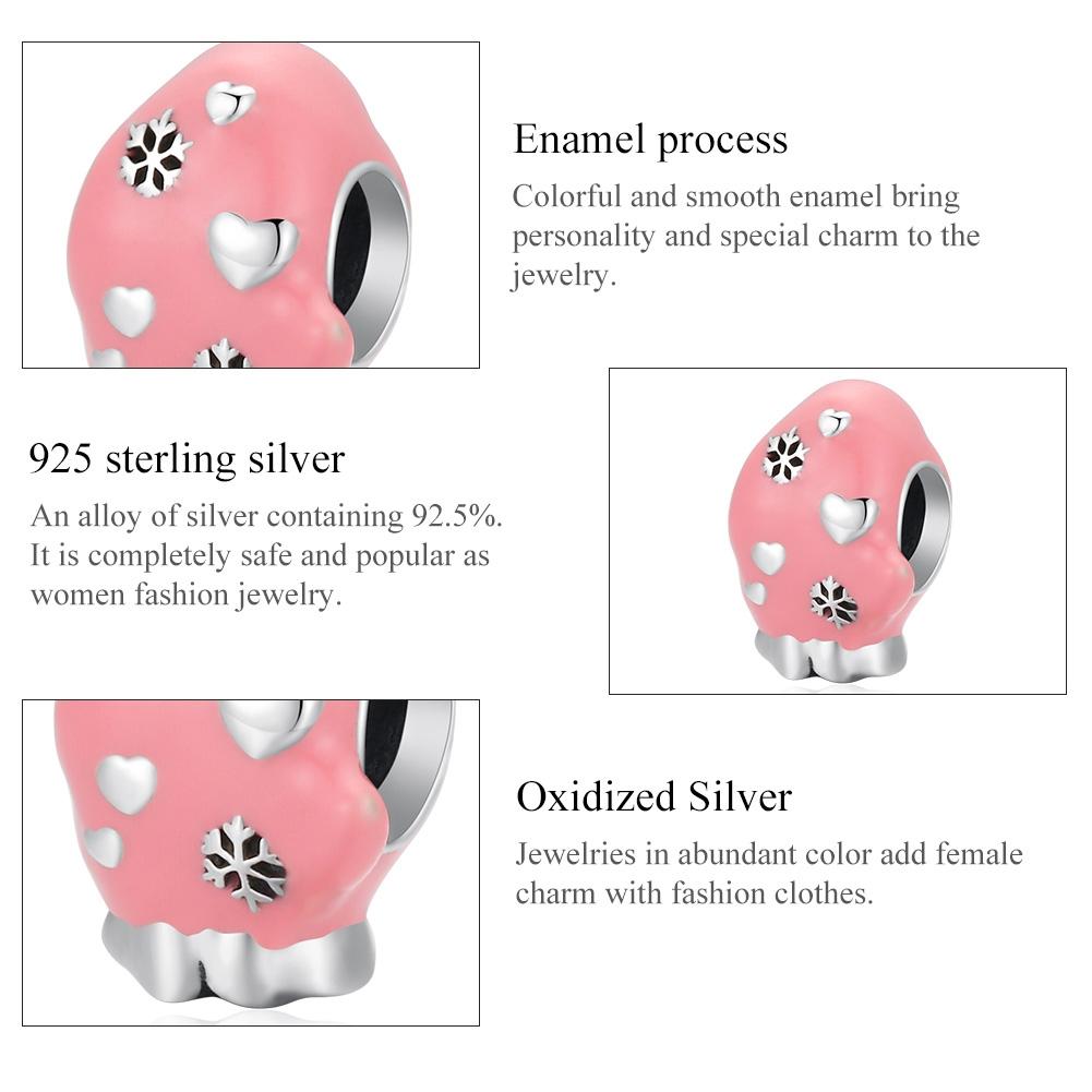 925 Sterling Silver Diy Pink Beaded Bracelet / Necklace Set 5
