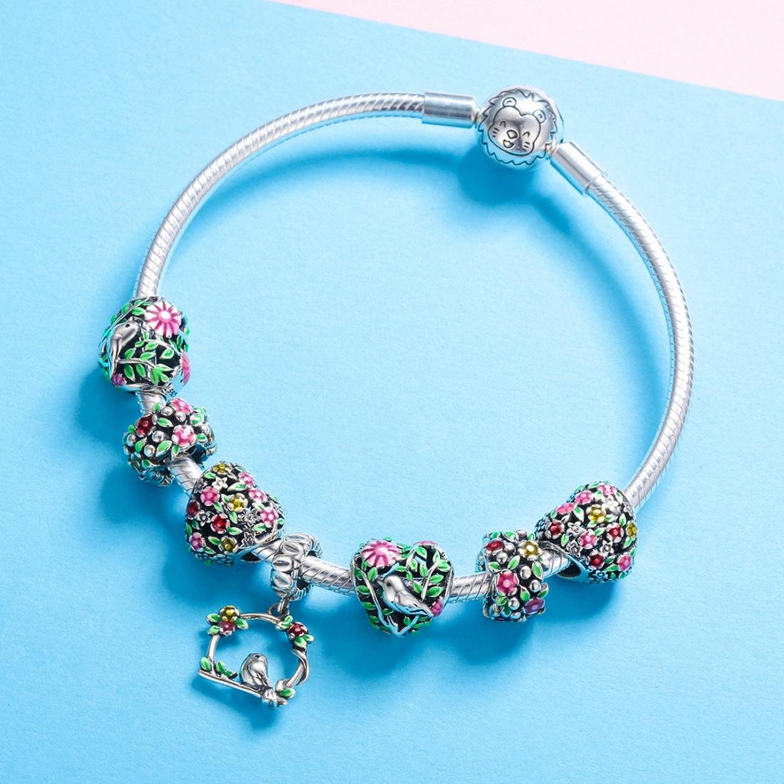 925 Sterling Silver Floral Valley Beads For Diy Bracelets & Necklaces 8