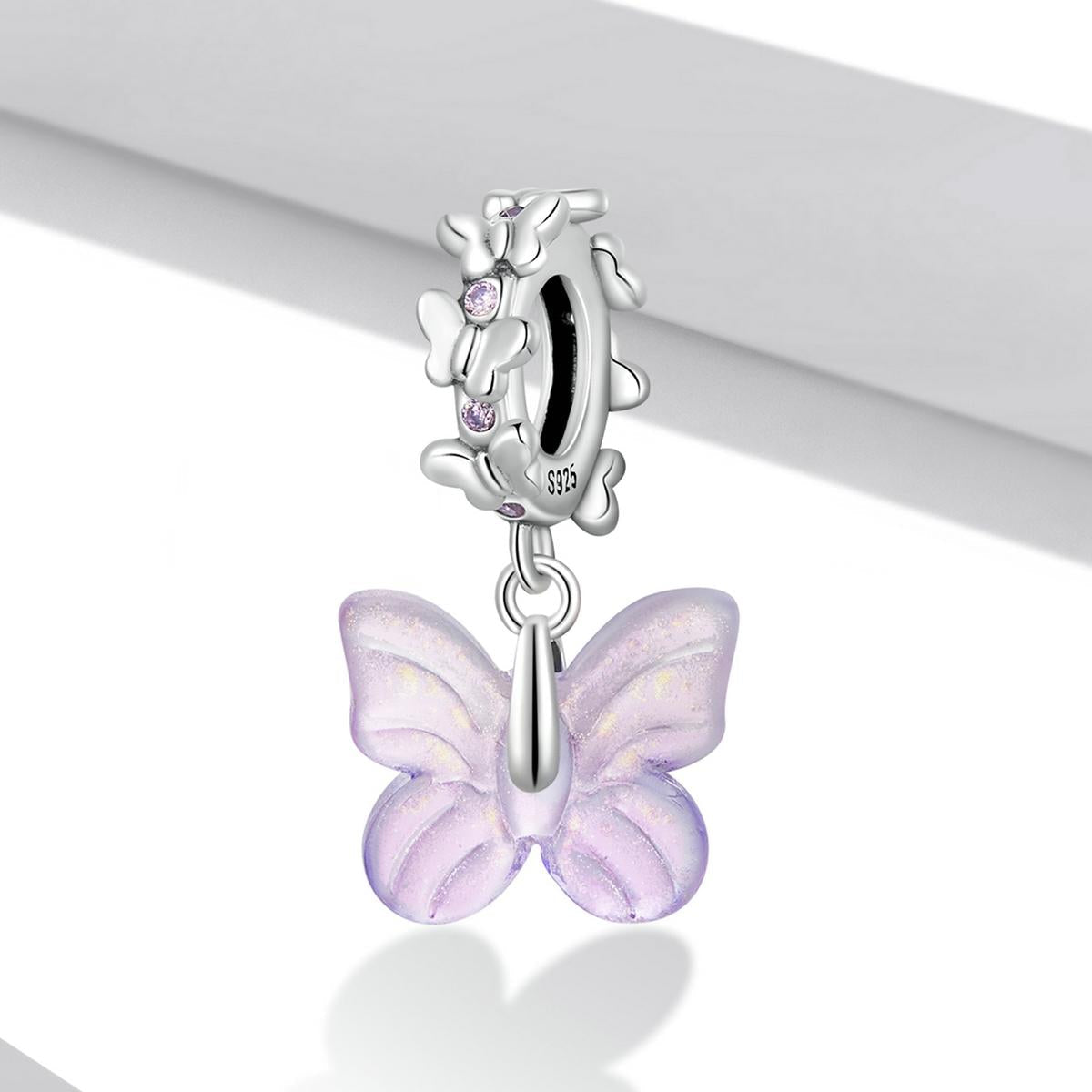 925 Sterling Silver Glazed Butterfly Pendant For Diy Bracelets & Necklaces 3