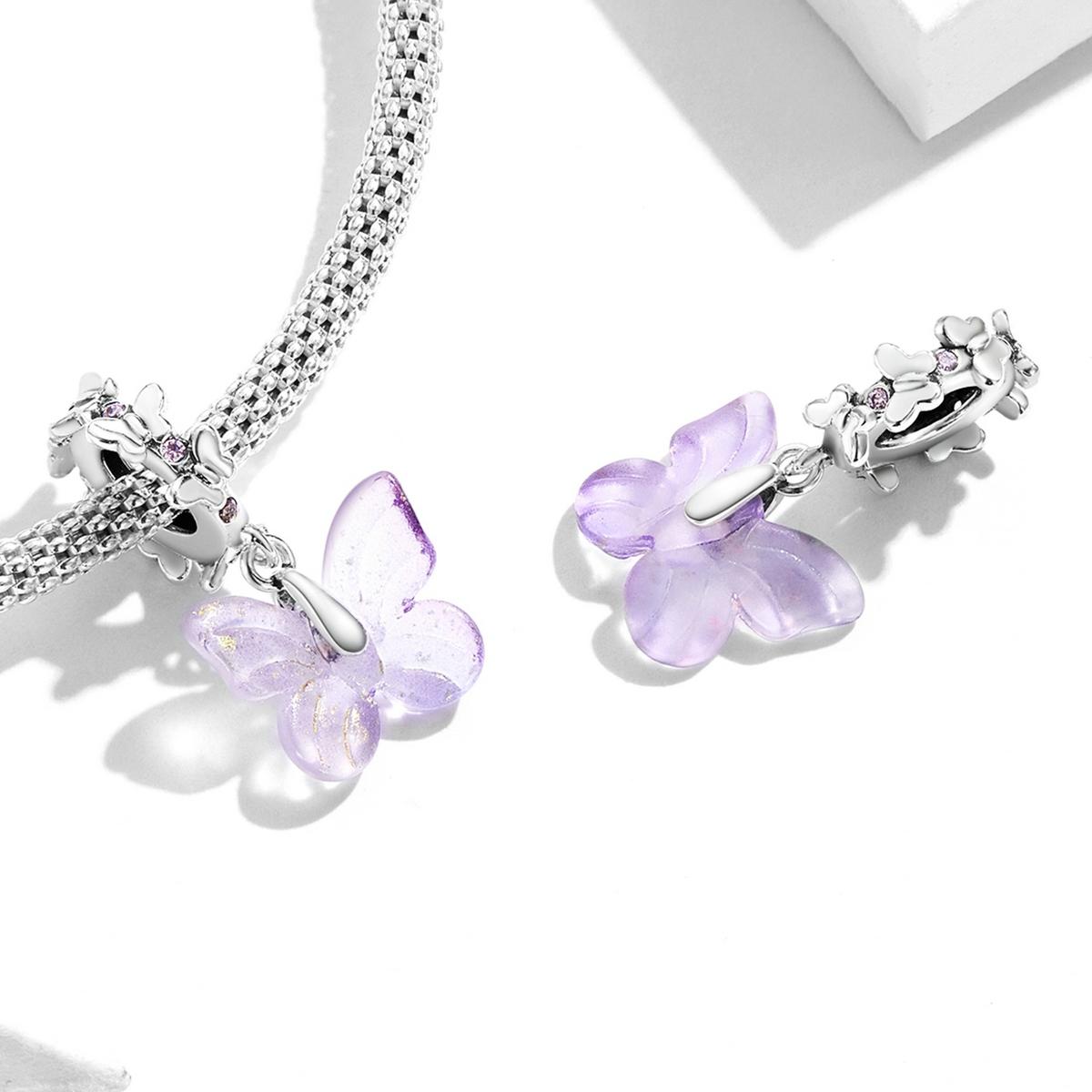 925 Sterling Silver Glazed Butterfly Pendant For Diy Bracelets & Necklaces 5