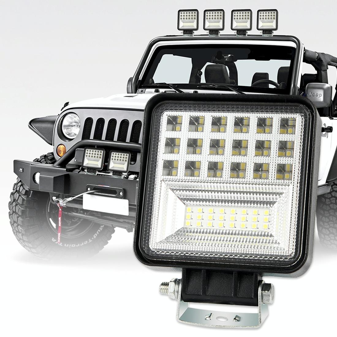 2 Pcs 4 Inch 20W Spot / Flood Light White Light Square - Shaped Waterproof Car Suv Work Lights Spotlight Led Bulbs Dc 9 - 30V 4