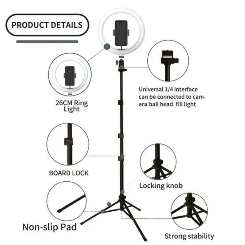 10 Inch Ring Light Set for Live Streaming and Beauty Stand 4