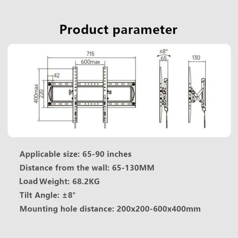 Adjustable Tv Wall Mount Bracket for 65-90 Inch Tvs 8