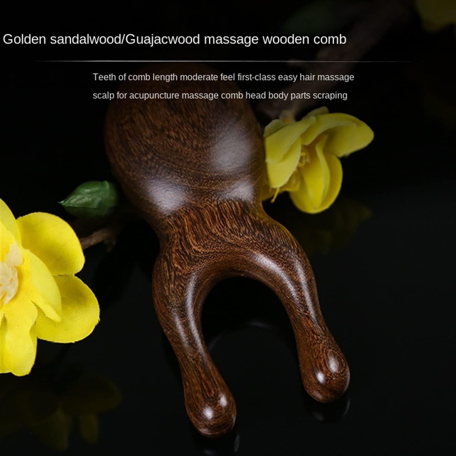 Solid Wood Massage Eye Scraping & Nose Massage Gold Sandalwood Random Colour 7