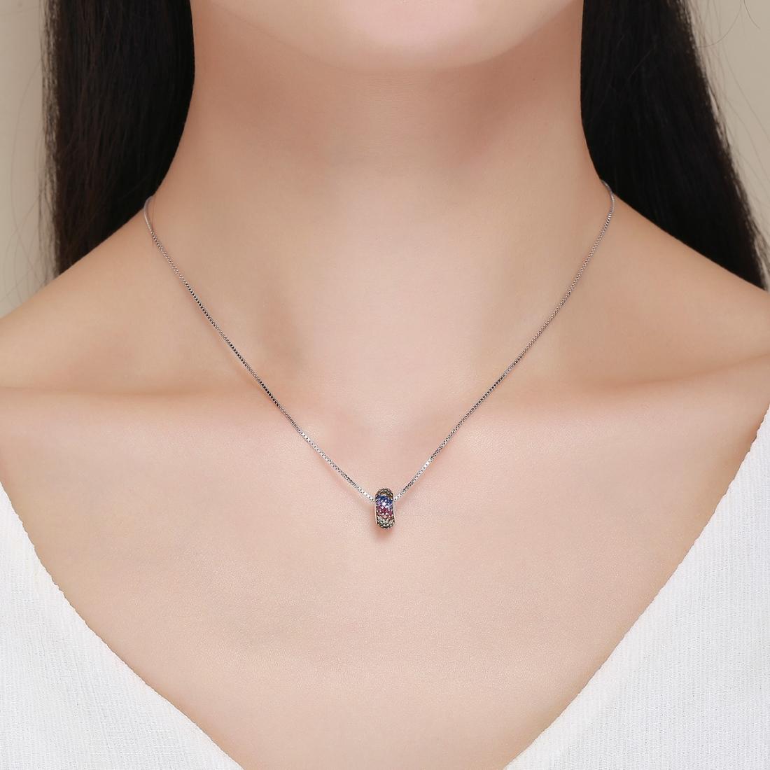 925 Sterling Silver Rainbow Diamond Bead Pendant For Diy Bracelets And Necklaces 7