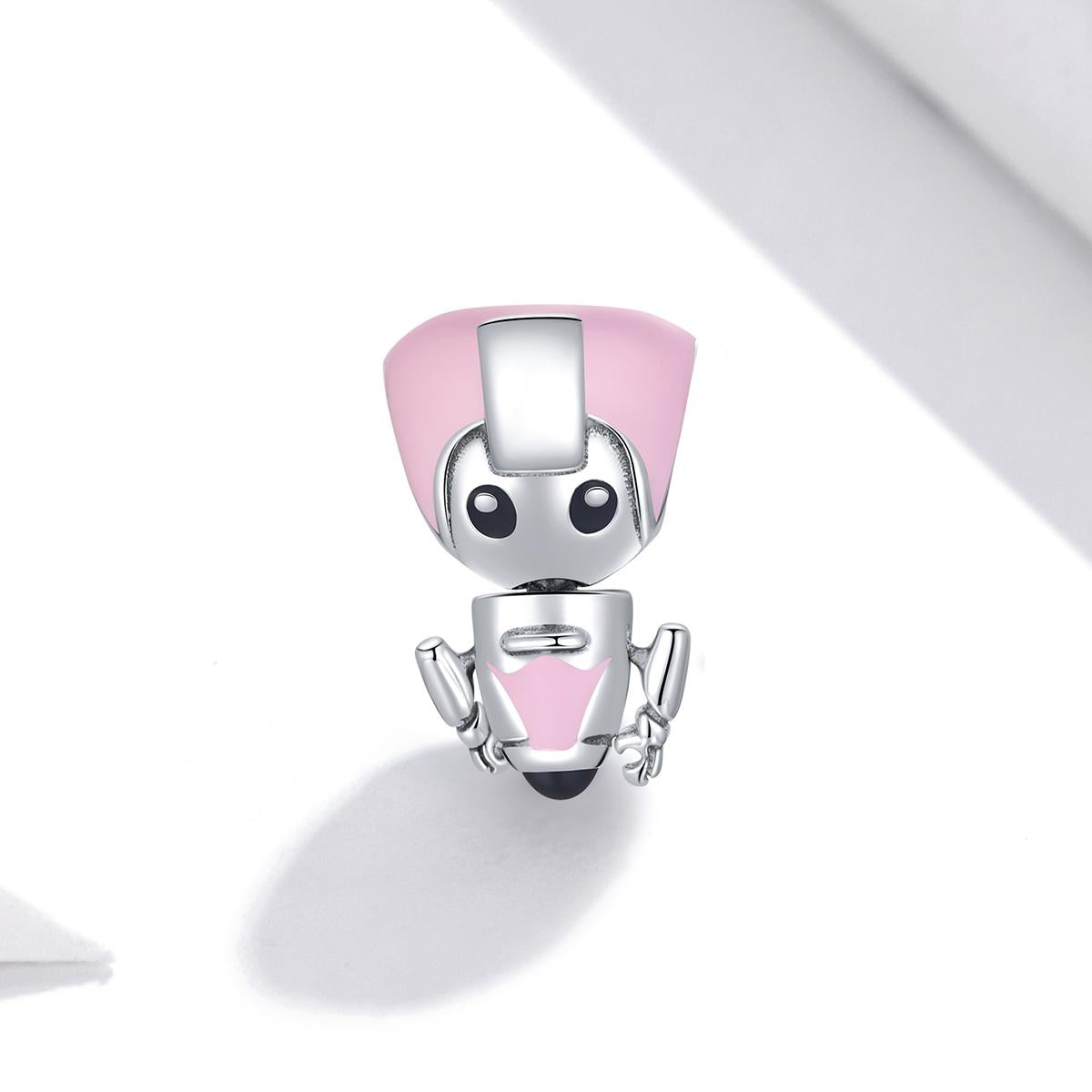 925 Sterling Silver Pink Robot Beads For Diy Bracelets & Necklaces 3