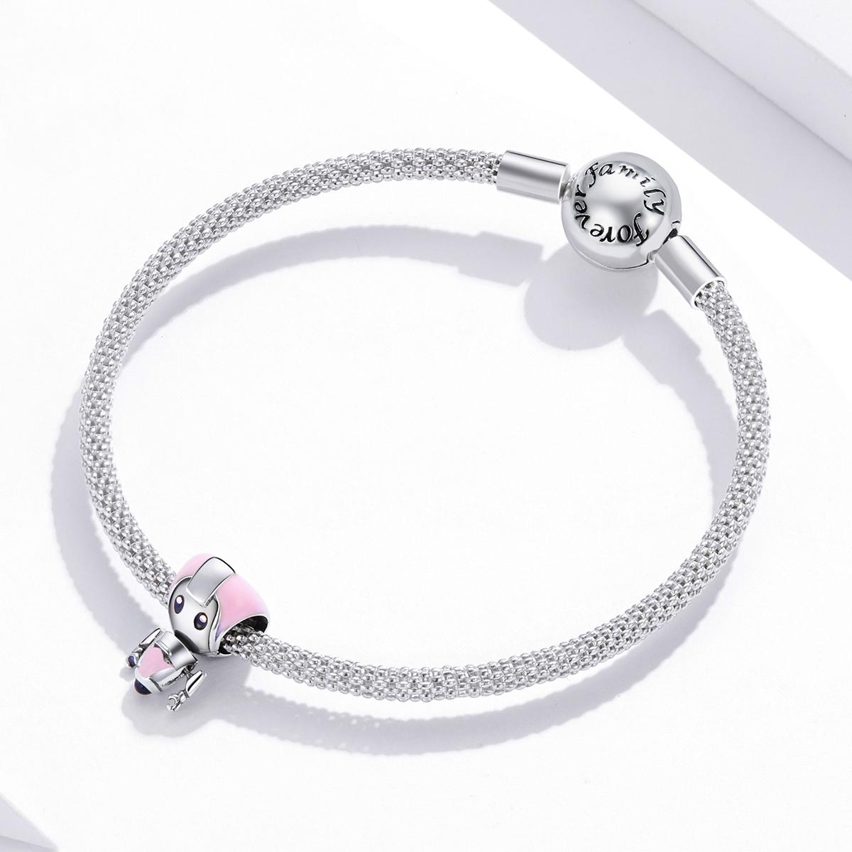 925 Sterling Silver Pink Robot Beads For Diy Bracelets & Necklaces 8