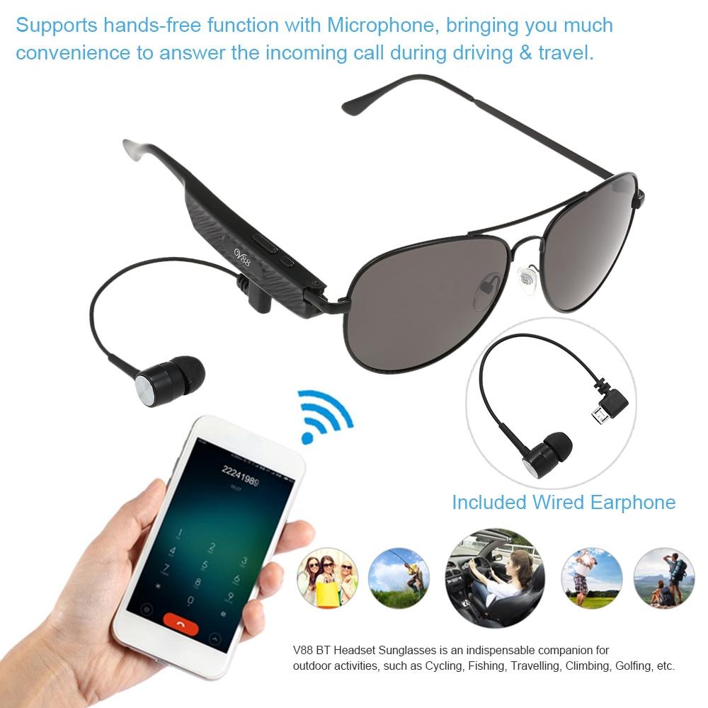 Wireless Bluetooth Sunglasses with Music Earphones and Mic 4