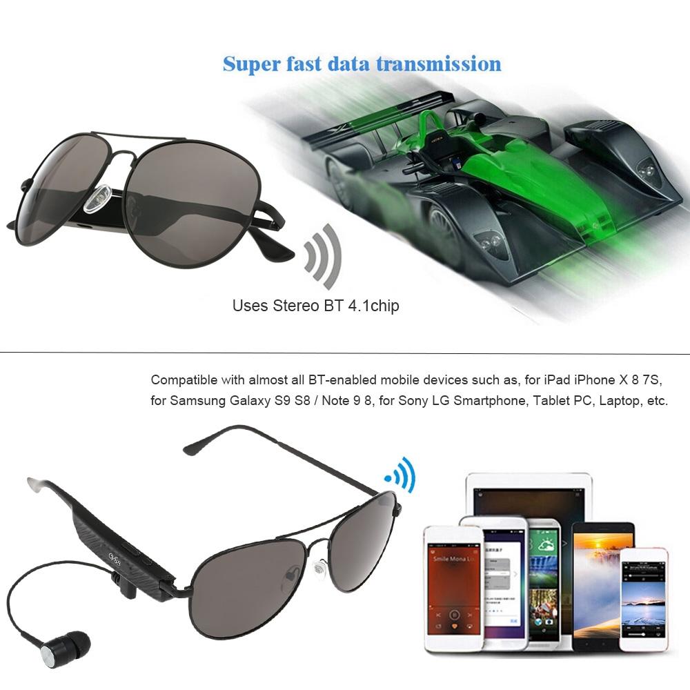 Wireless Bluetooth Sunglasses with Music Earphones and Mic 5