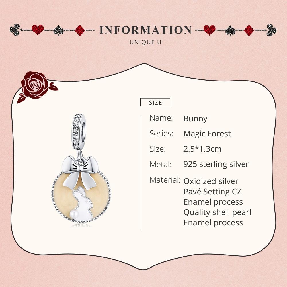 925 Sterling Silver Bunny Pendant For Bracelet Or Necklace 4