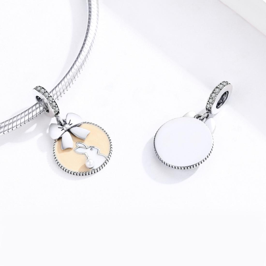 925 Sterling Silver Bunny Pendant For Bracelet Or Necklace 6
