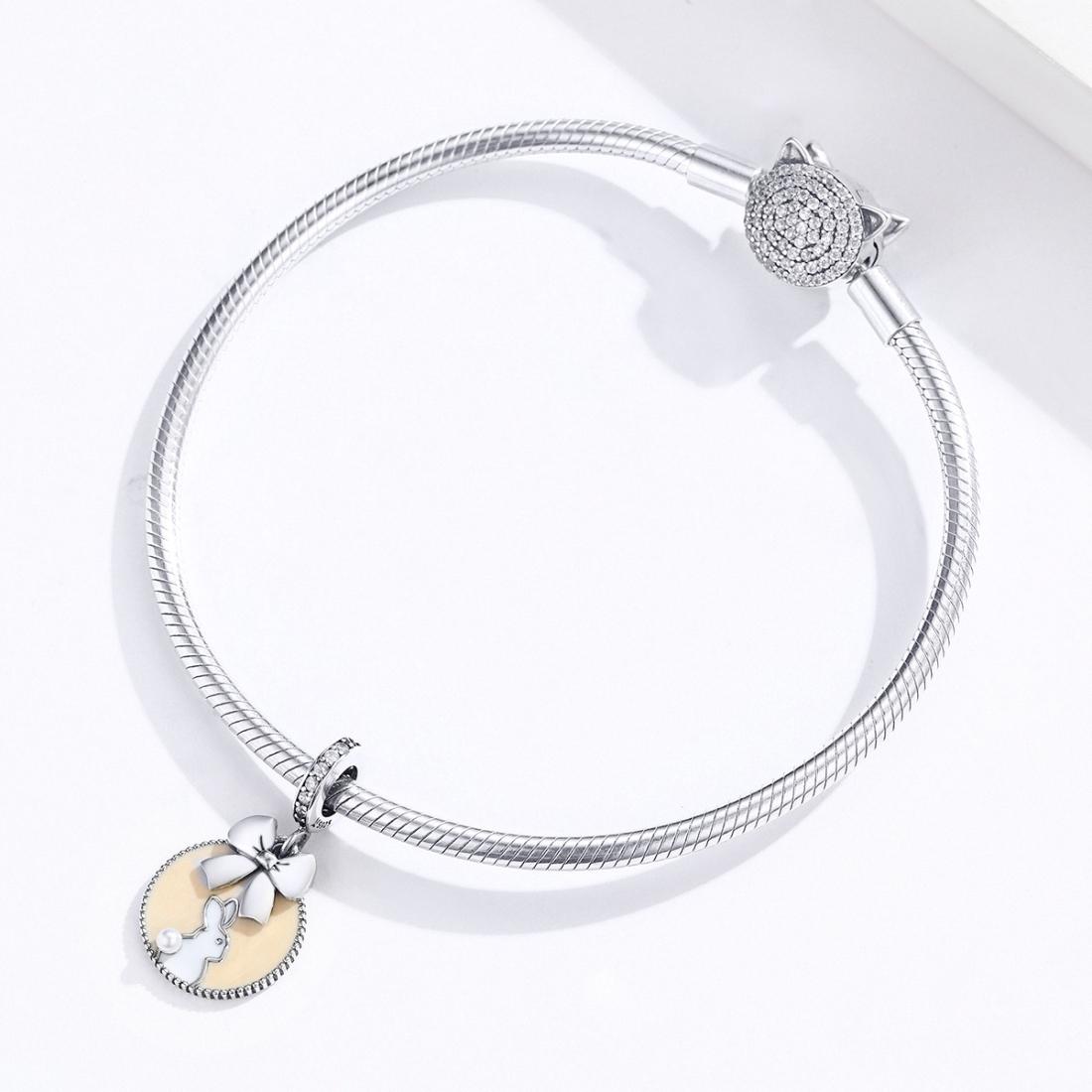 925 Sterling Silver Bunny Pendant For Bracelet Or Necklace 7