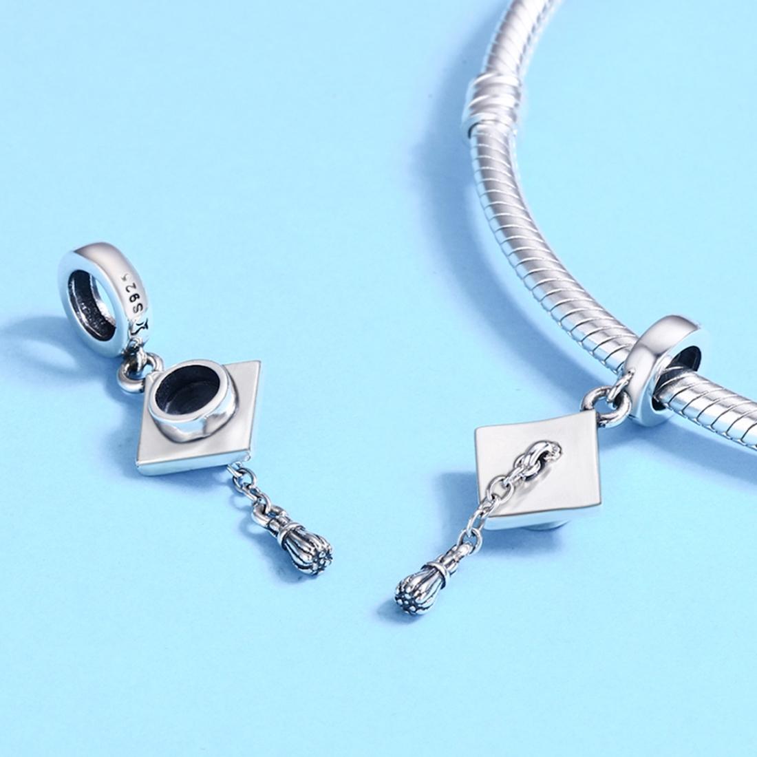 925 Sterling Silver Diy Bracelet Charm University Hat Beads 6