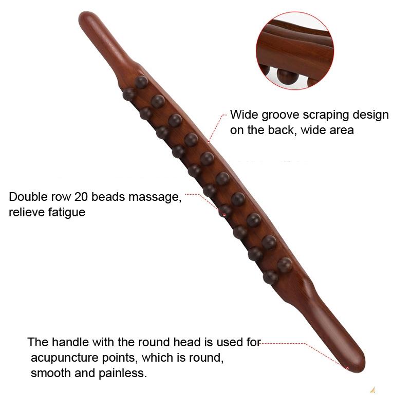 20-Bead Carbonized Massage Stick For Meridian Dredging 6