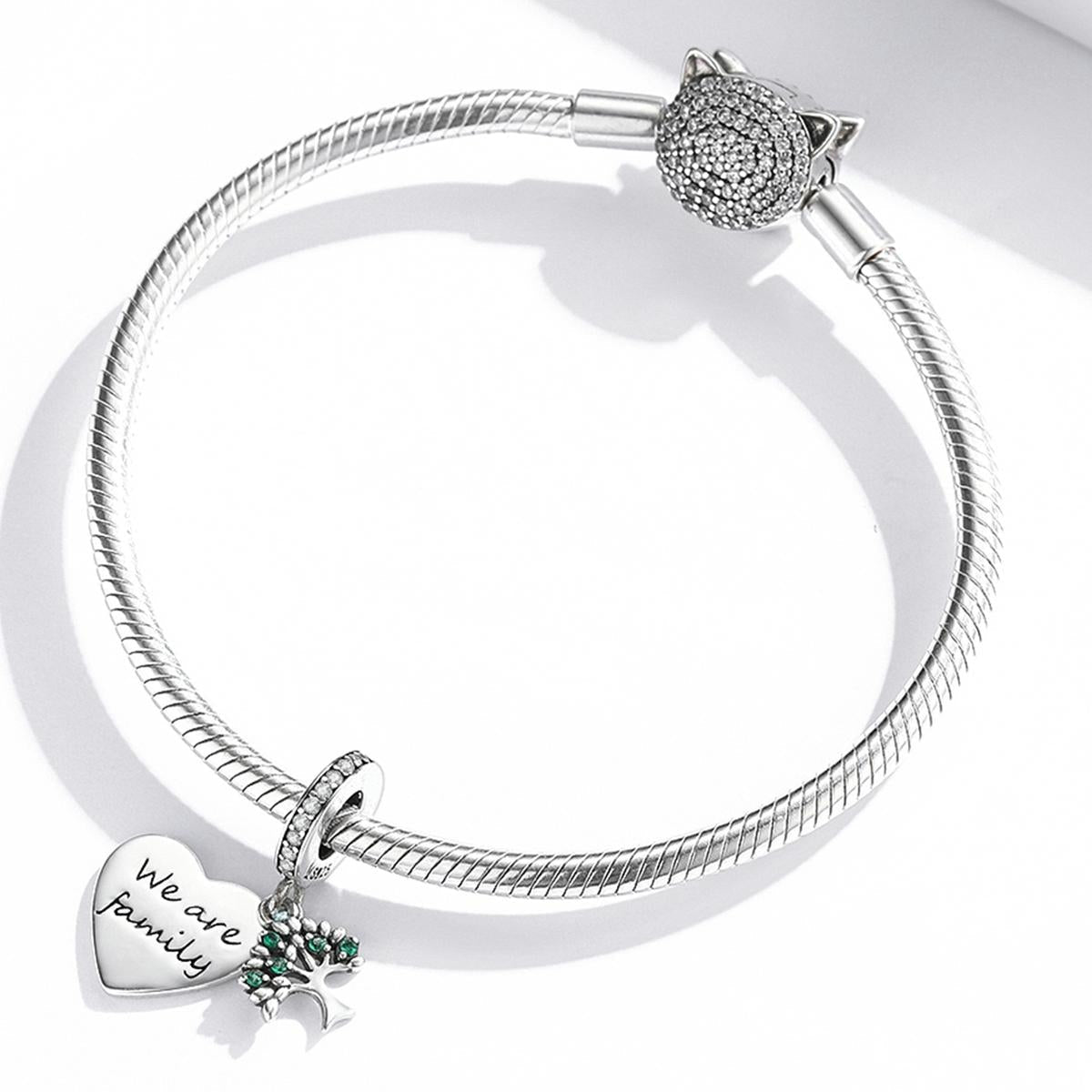 925 Sterling Silver Heart Tree Pendant For Bracelet Or Necklace 7