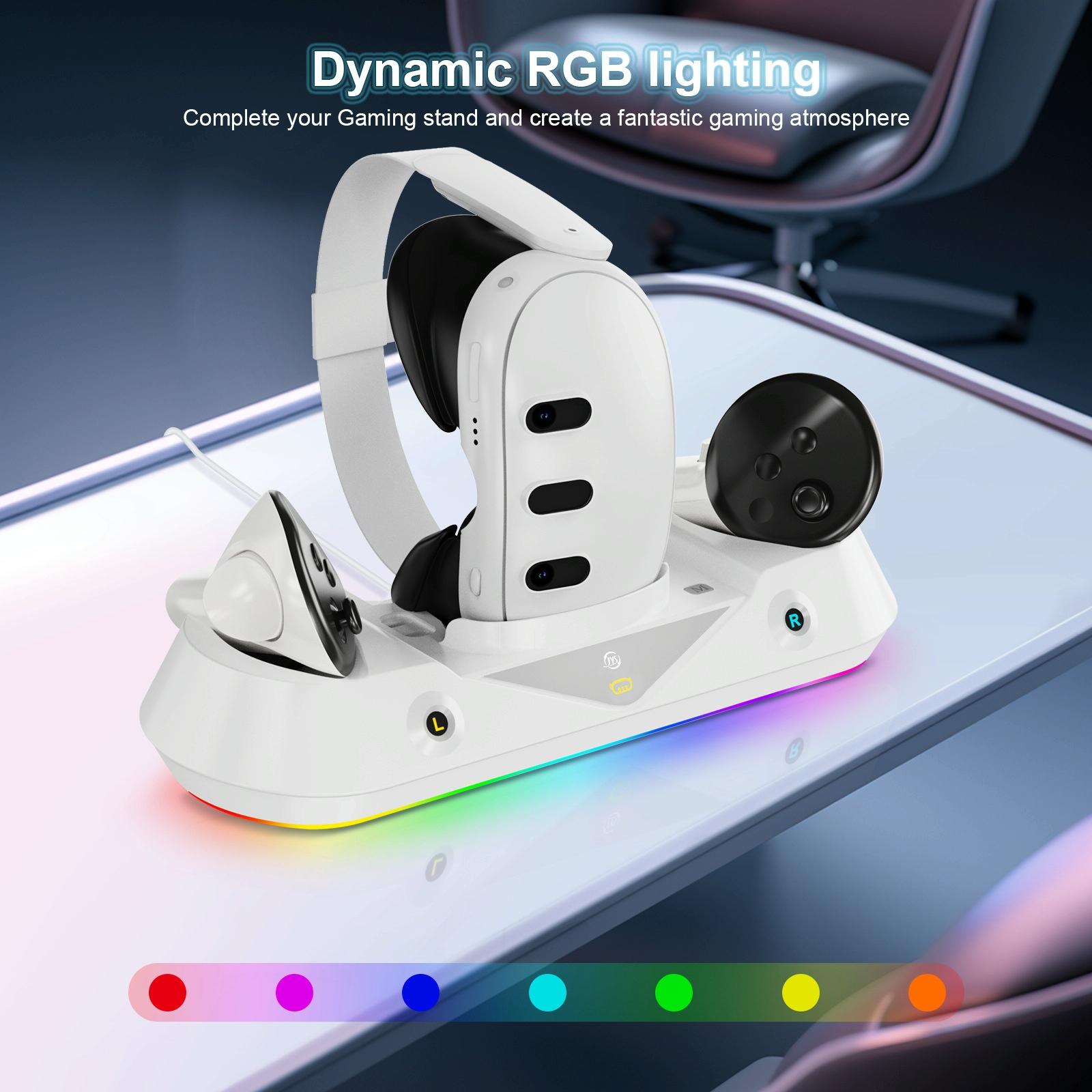 Vr Game Seat Charging Set with Magnetic Suction Base for Meta Quest 3 Glasses and Handle 5
