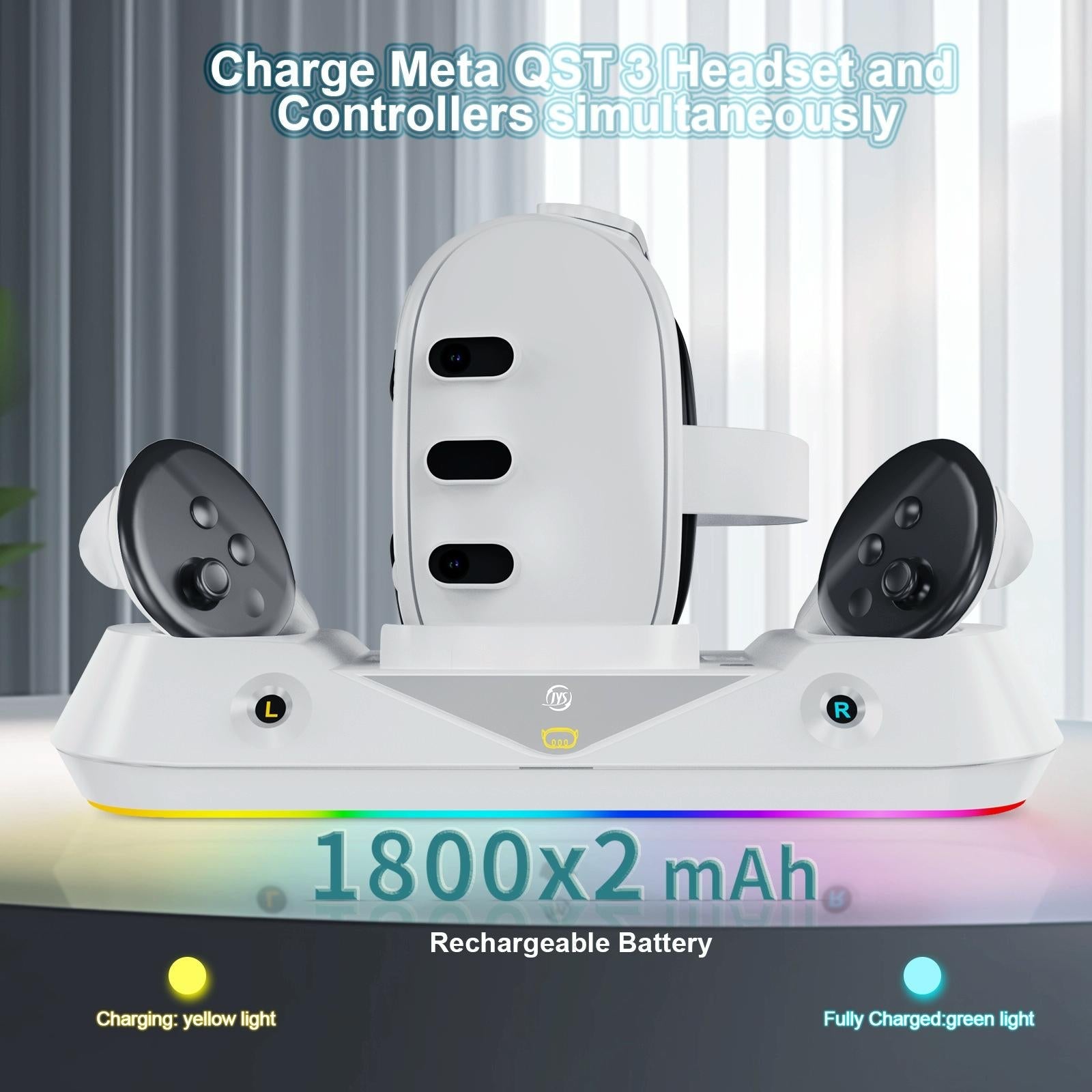 Vr Game Seat Charging Set with Magnetic Suction Base for Meta Quest 3 Glasses and Handle 6